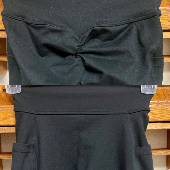 Bombshell Sportswear Scrunch Thigh Highs- Black and Red Leggings - Picture 15 of 16